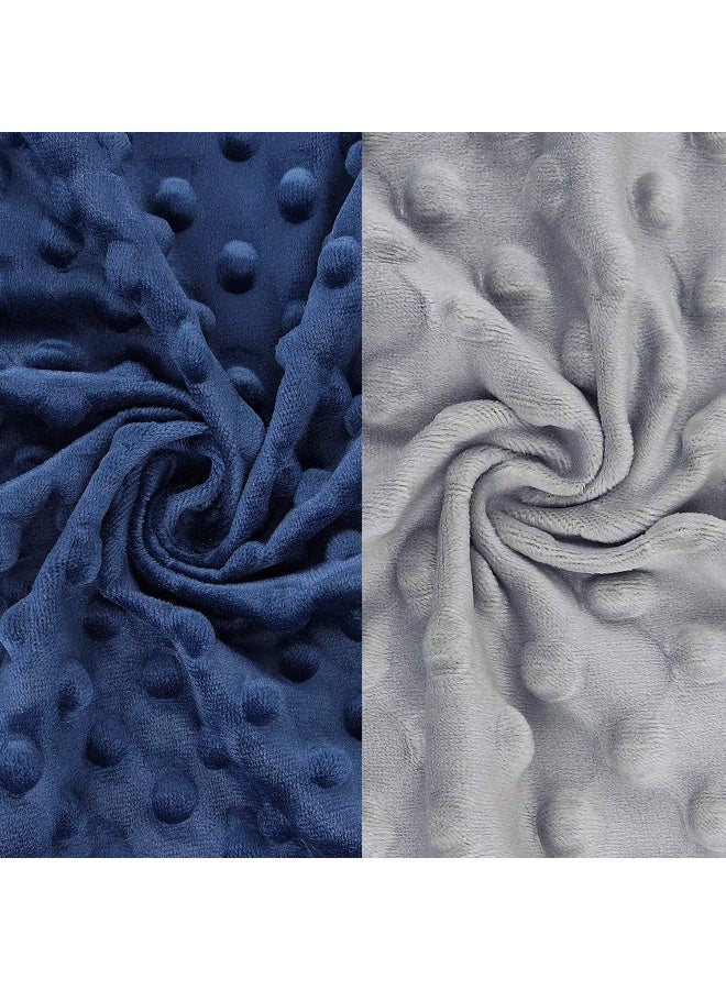 BlueSnail Soft and Strechy Minky Bassinet Fitted Sheet, Cradle Sheets for Bassinet Pad/Mattress 2pk (Bassinet, Navy+Gray) - Image 3